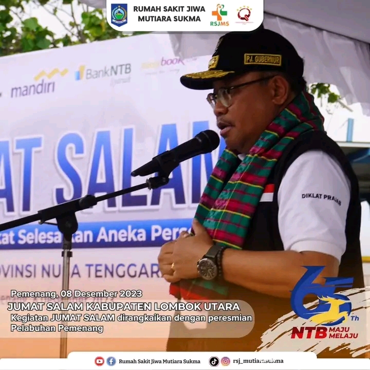 JUMAT SALAM KABUPATEN LOMBOK UTARA : KEGIATAN JUMAT SALAM DIRANGKAIKAN DENGAN PERESMIAN PELABUHAN PEMENANG